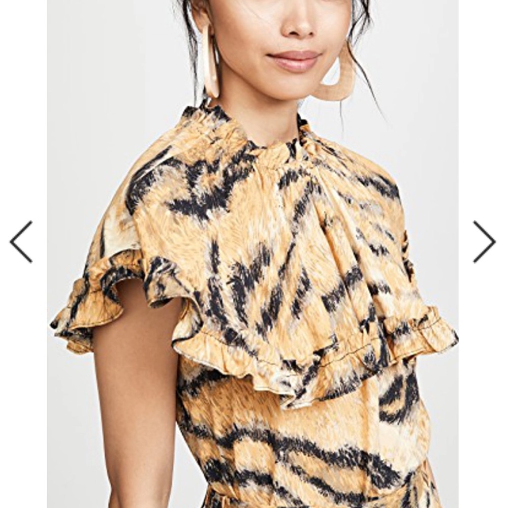 Hoffmann Copenhagen Tabitha Blouse Golden Hour Animal Print Size 34 - Picture 5 of 15